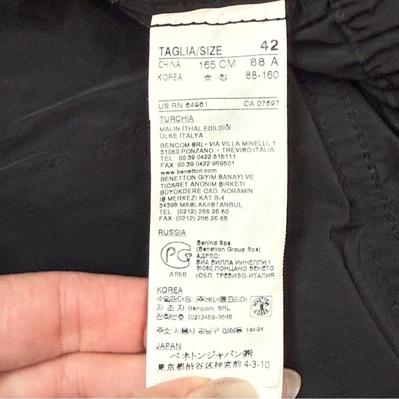 United Colors Of Benetton Black Utility Jacket Size 42 US 6 - Picture 15 of 17